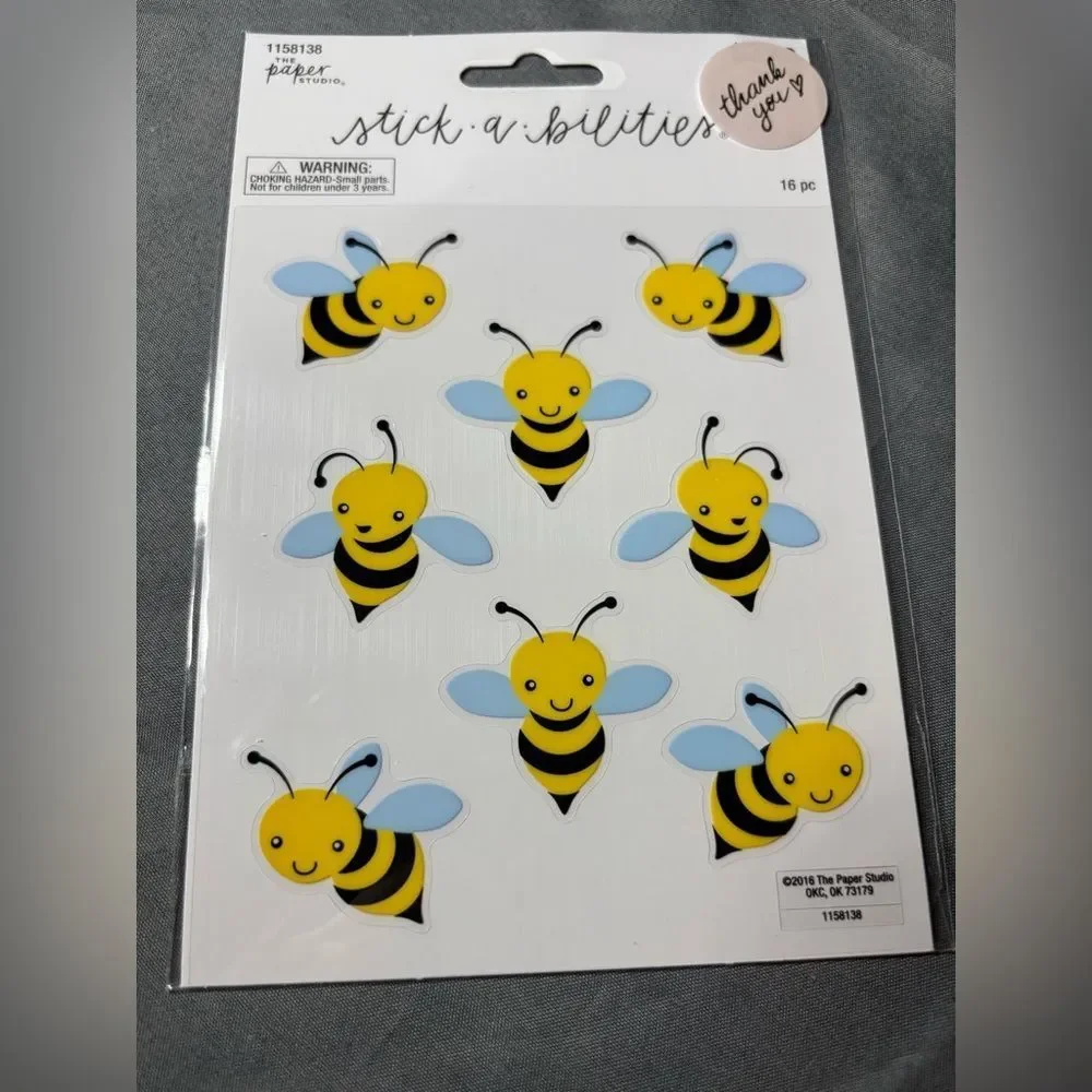9 pc NEW Bee Happy Yellow Bee-Themed Notebook & Party Supplies - Collection